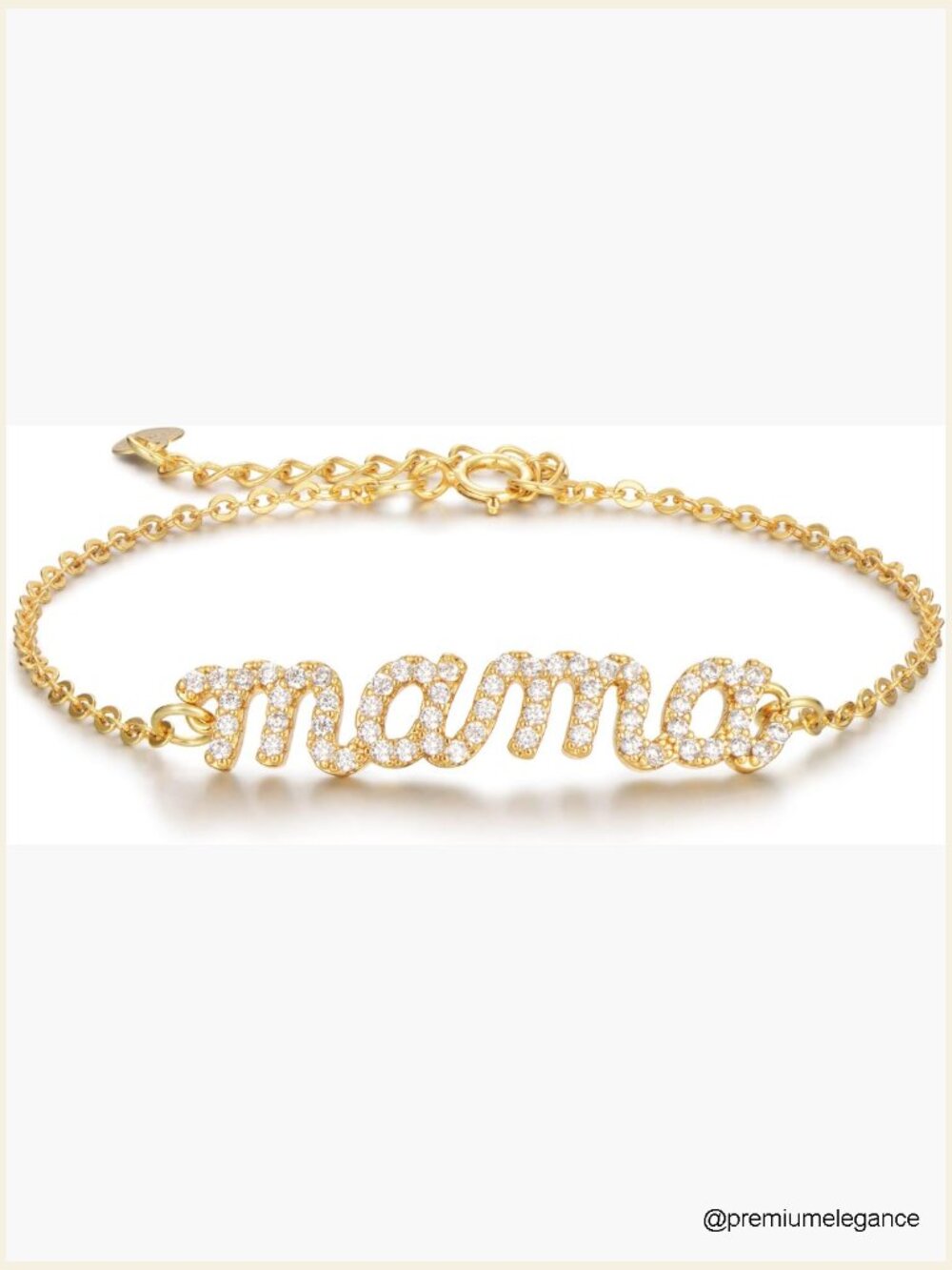Mama Bracelet - Real Gold Filled 925 Sterling Silver Charm Bracelet Dainty